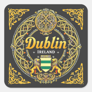 Sticker Carré République d'Irlande de Dublin
