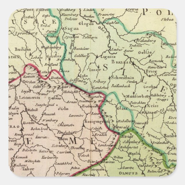 Sticker Carré République tchèque et Pologne (Devant)