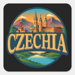 Sticker Carré République tchèque Europe