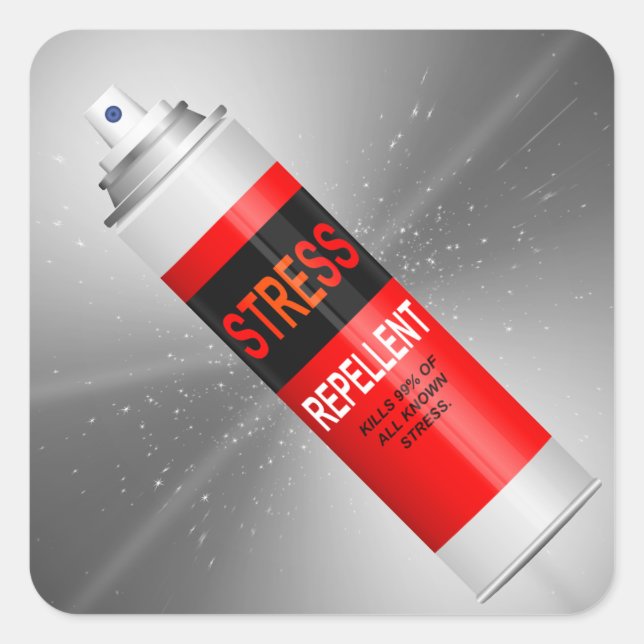 Sticker Carré Répulsif au stress. (Devant)