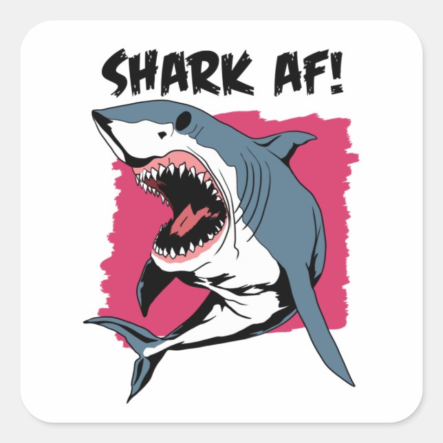 Sticker Carré Requin AF ! | Amateurs de requins Design graphique (Devant)