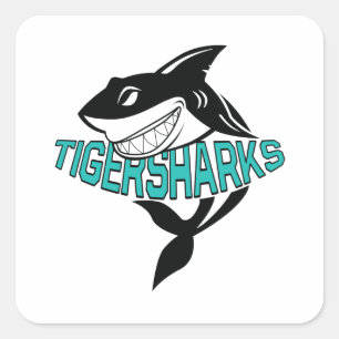 Sticker Carré Requins tigres