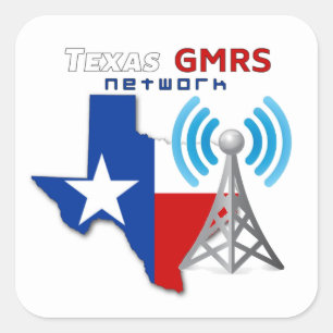 Sticker Carré Réseau Texas GMRS - 3 pouces