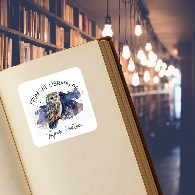 Sticker Carré Réserver plaque étoile céleste de nuit loup (Créateur téléchargé)