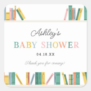 Sticker Carré Réserver thème Storybook Baby shower