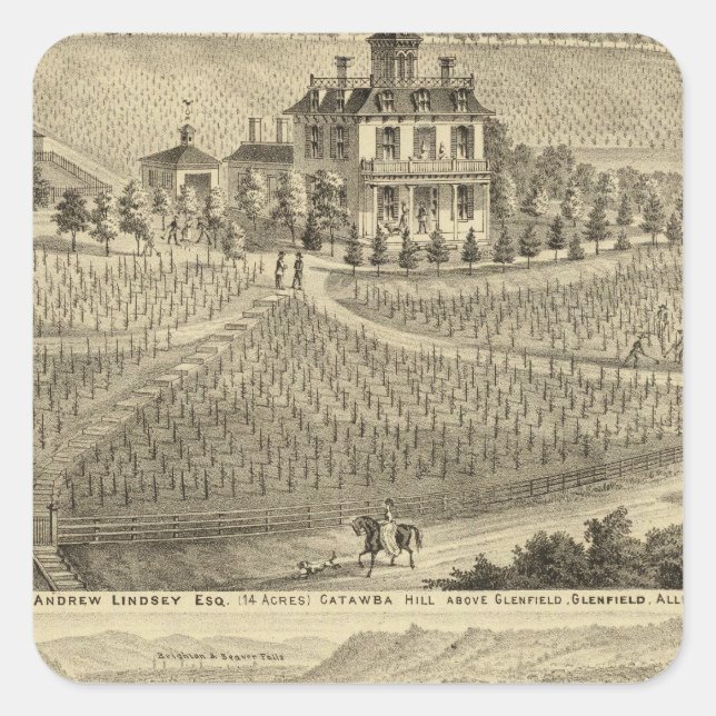 Sticker Carré Résidence d'Andrew Lindsey Glenfield (Devant)