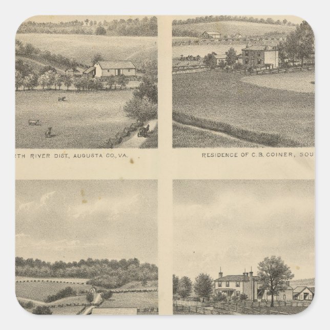 Sticker Carré Résidences du comté d'Augusta (Devant)