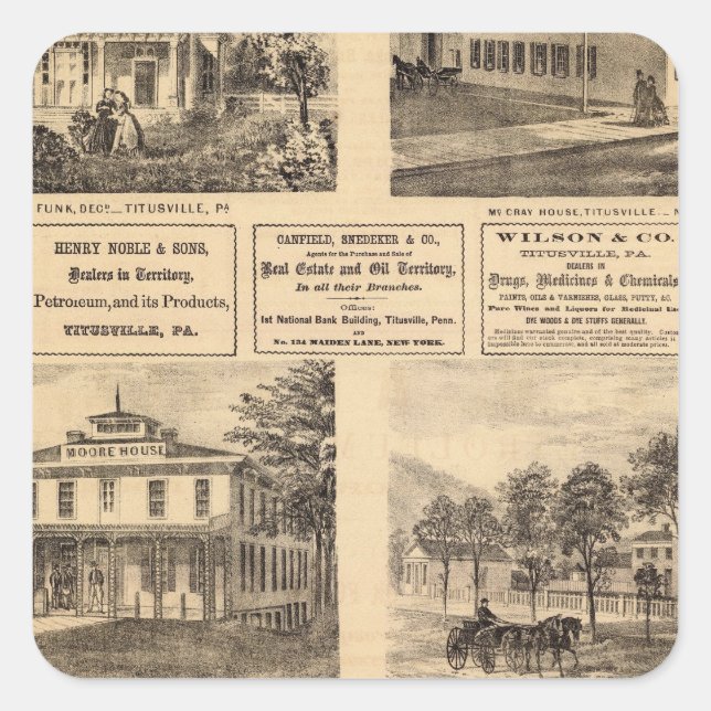 Sticker Carré Résidences, hôtels, Titusville, Franklin (Devant)