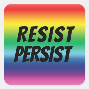 Sticker Carré résistance persister - pride lgbtq lgbt couleurs 