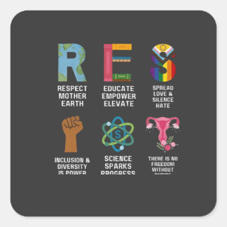 Sticker Carré Résister Floral Droits LGBTQ L'égalité trans
