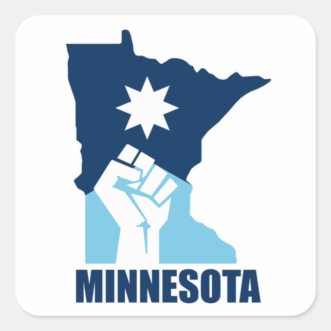 Sticker Carré Résister Poing Levant Minnesota (Devant)