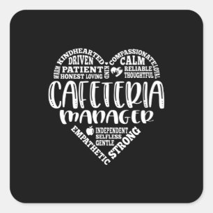 Sticker Carré Responsable de cafétéria, dame du déjeuner, ouvrie