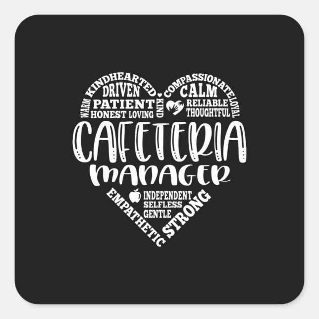 Sticker Carré Responsable de cafétéria, dame du déjeuner, ouvrie (Devant)