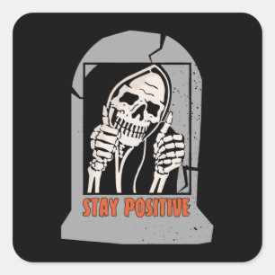 STICKER CARRÉ RESTE POSITIVE SKELETON