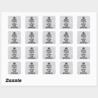 Sticker Carré Restez calme et arrêtez la propagation