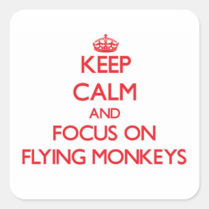 Sticker Carré Restez calme et concentrez-vous sur l'aviation des