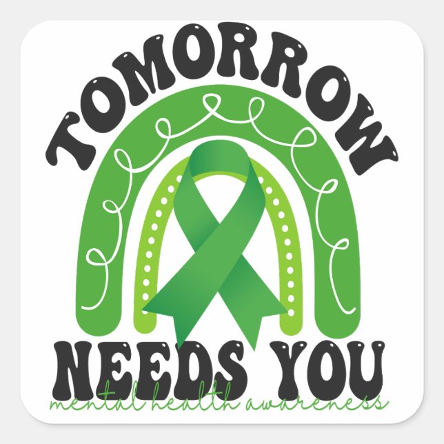 Sticker Carré Restez demain a besoin de vous Sensibilisation à l (Devant)