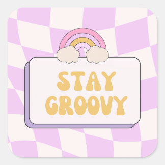 Sticker Carré Restez Groovy