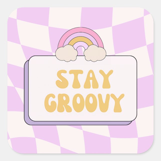 Sticker Carré Restez Groovy (Devant)