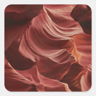 Sticker Carré Résumé Modèle de torsion du canyon d'Antelope