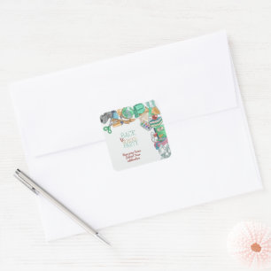 Sticker Carré Retour à la fête scolaire