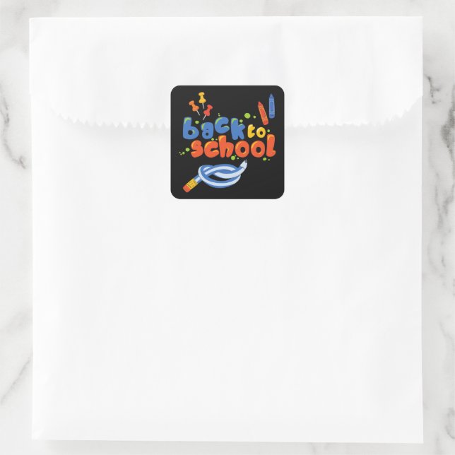 Sticker Carré Retour À L'École (Sac)