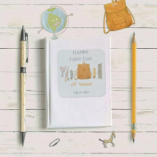 Sticker Carré Retour à l'école amis