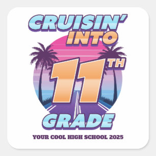 Sticker Carré Retour à l'école en 11e année