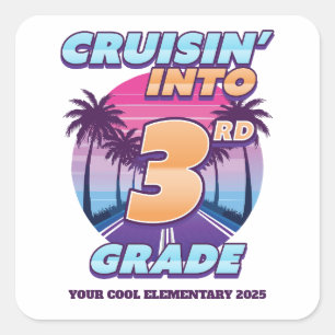 Sticker Carré Retour à l'école en 3e année
