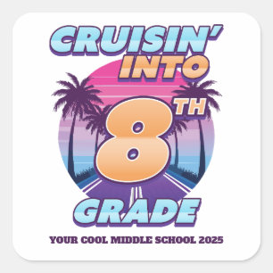 Sticker Carré Retour à l'école en 8e année