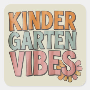 Sticker Carré Retour à l'école maternelle pré K première année 