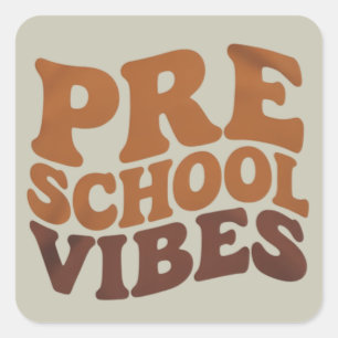 Sticker Carré Retour à l'école Premier jour de pré-maternelle Gr