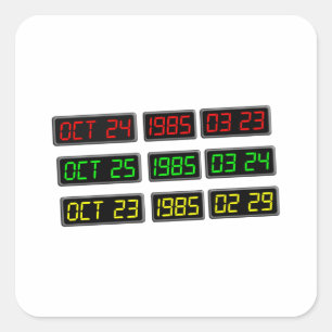 Sticker Carré Retour aux années 80 par Time Travel Machine