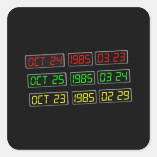 Sticker Carré Retour aux années 80 par Time Travel Machine
