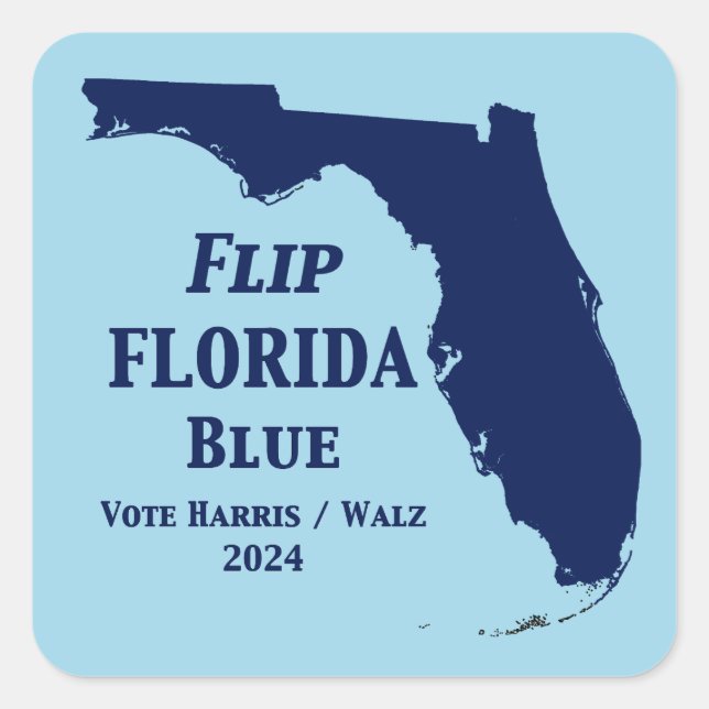 Sticker Carré Retourner Florida Blue en 2024 (Devant)