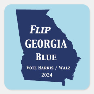 Sticker Carré Retourner Georgia Blue en 2024