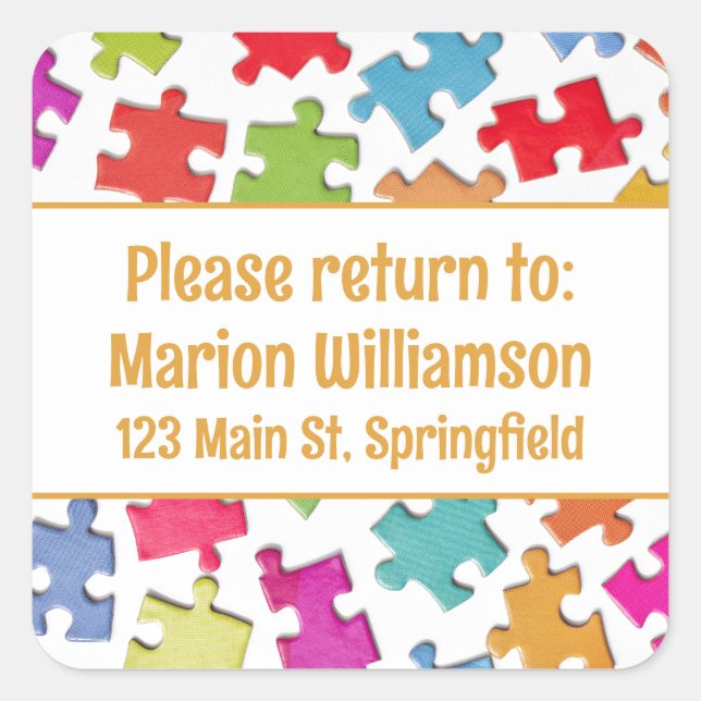 Sticker Carré Retourner le puzzle à la feuille d'autocollant (Devant)