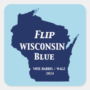 Sticker Carré Retourner Wisconsin Blue en 2024