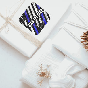 Sticker Carré Retournez l'autocollant bleu