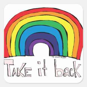 Sticker Carré Retournez Rainbow