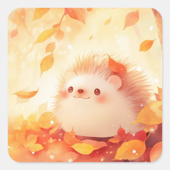 Sticker Carré Retraite d'Automne du Hérisson (Devant)