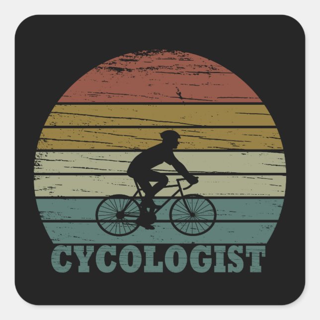 Sticker Carré Retraite de cyclisme drôle - Cycologue vintage  (Devant)