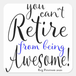 Sticker Carré Retraite de l'agent de police de la Ligne Bleue Mi