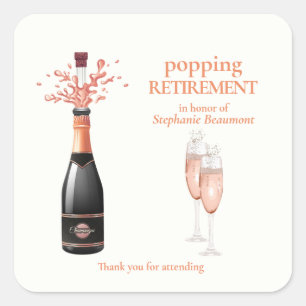 Sticker Carré Retraite élégante d'une femme avec champagne qui s