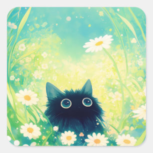 Sticker Carré Retraite Fleur de Chatons