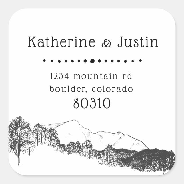 Sticker Carré Retraite Montagnarde ⎢Autocollant d'adresse de ret (Devant)