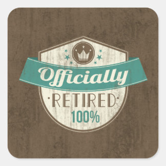 Sticker Carré Retraite officielle, 100% Retraite Vintage