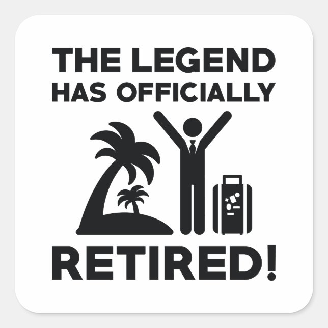 Sticker Carré Retraité officiellement (Devant)