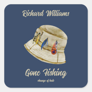 Sticker Carré Retraite Pêche Retraite Pêcheur Retraité Casquette