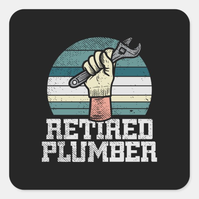Sticker Carré Retraite Plumber Pension (Devant)